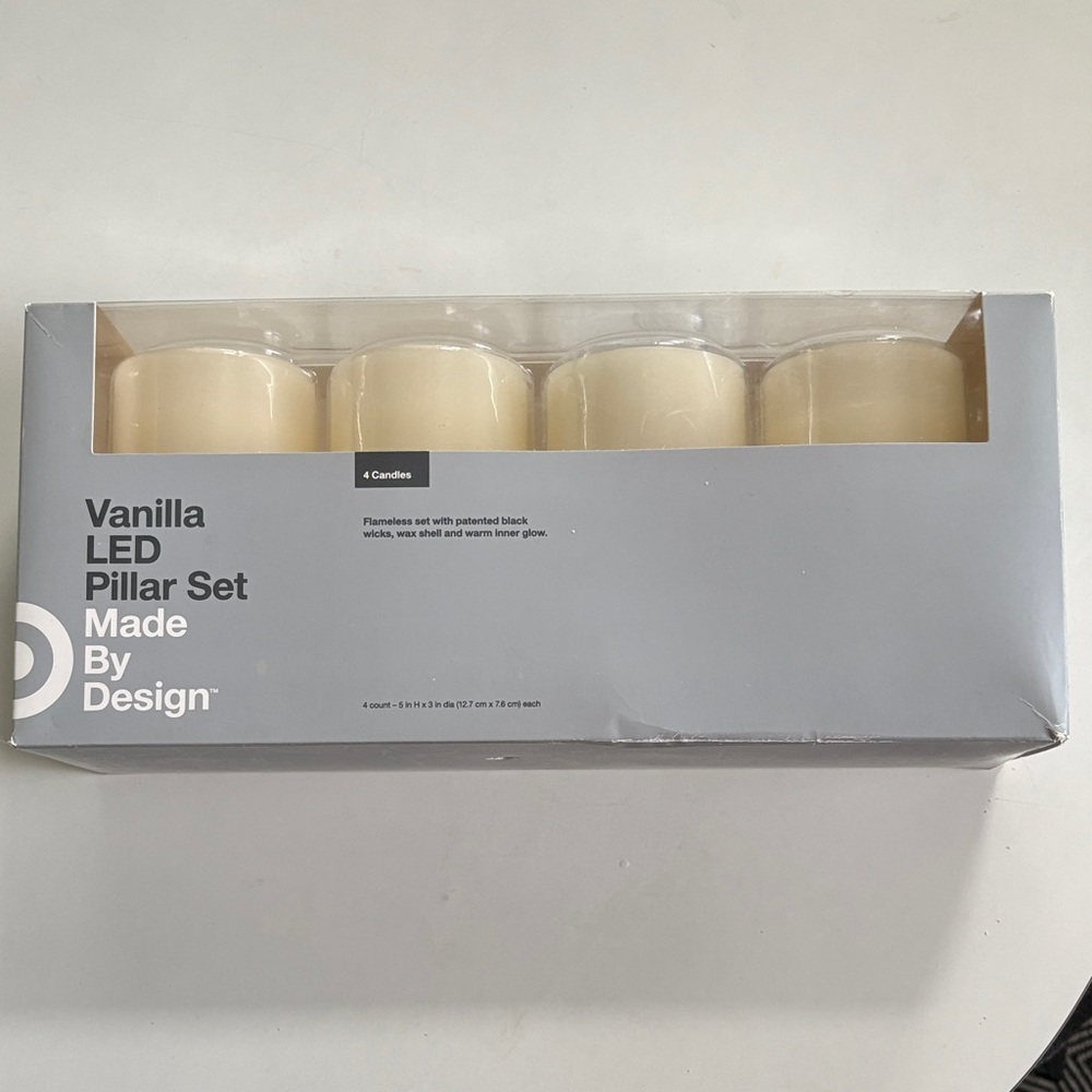 Made By Design Cream LED Pillar Candle Set